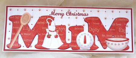 Mum Baking Christmas Large Dl Card by Ann Ramsell