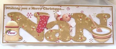 Nan Baking Christmas Large Dl Card by Ann Ramsell