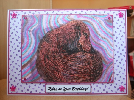 A4 Dachshund Snoozing by Ann-Marie Lawson