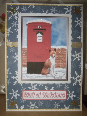 Basenji Christmas Post Box Scene by Ann-Marie Lawson