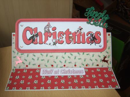 Staffie & Hats Christmas Name Sign by Ann-Marie Lawson