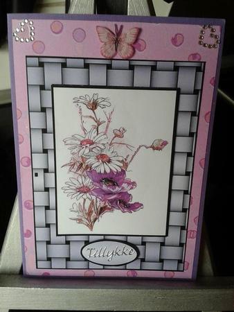 Vintage Flower on Weave by Ann-Marie Mathiesen