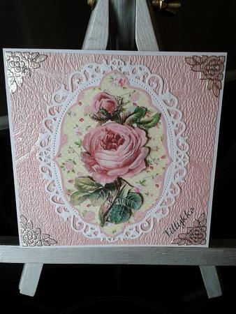 Pretty Pink Roses in Flower Frame by Ann-Marie Mathiesen