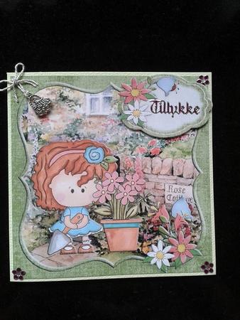 Gardening Girl Various Occasions Aperture Topper and Insert by Ann-Marie Mathiesen