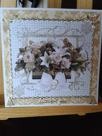 Gold & Flowers Seasons Greetings Topper & Decoupage by Ann-Marie Mathiesen