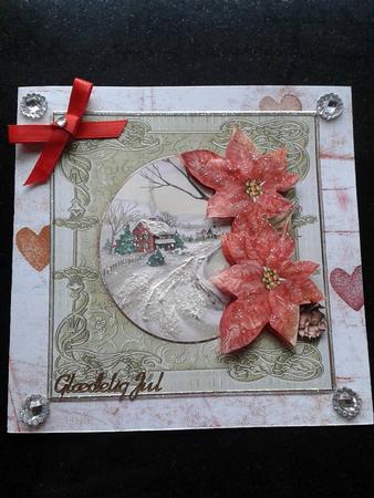 Village Road 7x7 Card with Decoupage by Ann-Marie Mathiesen