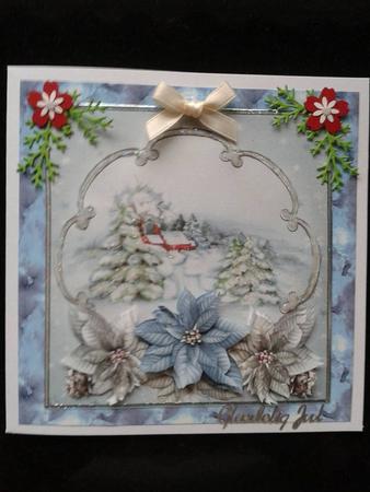 Snow Covered Trees 7x7 Card with Decoupage by Ann-Marie Mathiesen