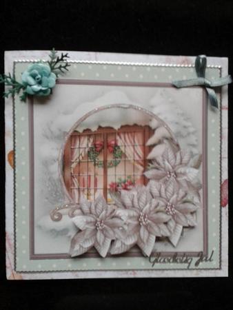 Christmas Window 7x7 Card with Decoupage by Ann-Marie Mathiesen