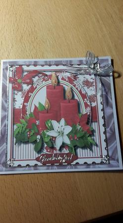 Christmas Candles in a Postage Frame  by Ann-Marie Mathiesen