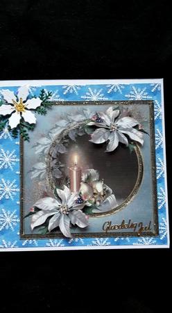 Candles and Baubles 7x7 Card with Decoupage by Ann-Marie Mathiesen