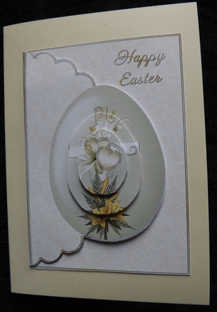 Religious Easter Egg Scalloped Edge Envelope Card by Ann McKenzie