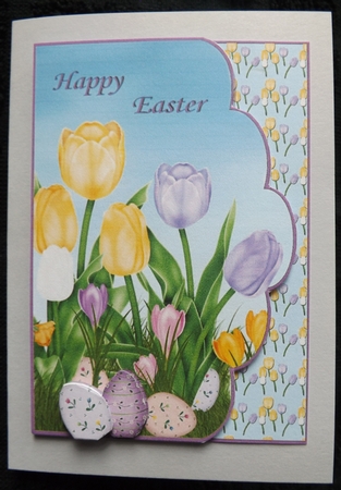 Tulips & Easter Eggs Scallop by Ann McKenzie
