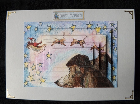 Sleigh Flight on Christmas Eve Rectangular Pyramid by Ann McKenzie