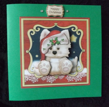 Christmas Westie Topper & Decoupage by Ann McKenzie