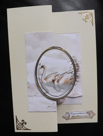 Cut and Fold Swans in Cream No Holes Mini Kit by Ann McKenzie