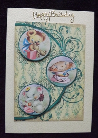 All Smiles Easy Cut Circular Swirl Frame Trio Card by Ann McKenzie