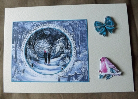 Black and White Christmas, with Separate Decoupage by Ann McKenzie