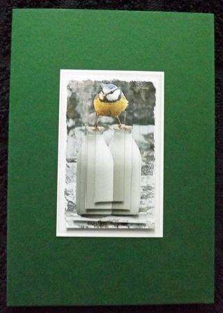 Bluetit & Milk Bottle Scene Pyramid by Ann McKenzie