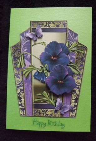 Beautiful Pansies in Art Deco Style Frame by Ann McKenzie