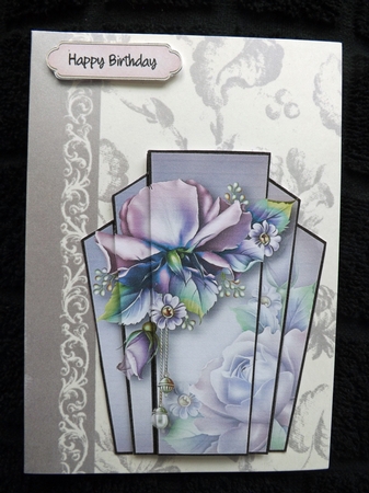 Art Deco Stack Topper - Purple Porcelain Roses by Ann McKenzie