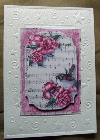 Glory Rose Wren Sheet Music Plaque by Ann McKenzie