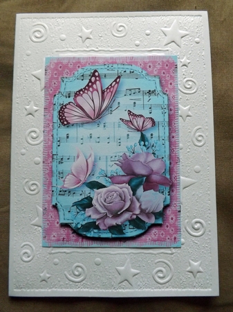 Belle Roses & Butterflies Sheet Music Plaque by Ann McKenzie