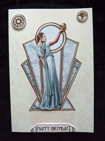 Pandore Art Deco Shaped Panels (light Blue) by Ann McKenzie