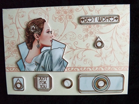 Pandore Art Deco Shaped Panels (light Blue) by Ann McKenzie