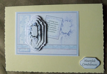 Sympathy Vintage Cross & Roses Quick Card by Ann McKenzie