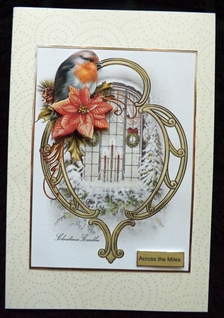 Christmas Robin and Candles Card and Decoupage by Ann McKenzie