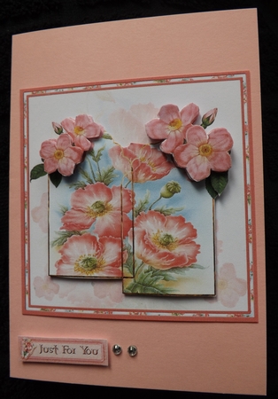 Beautiful Poppies Card with Topper and Decoupage by Ann McKenzie