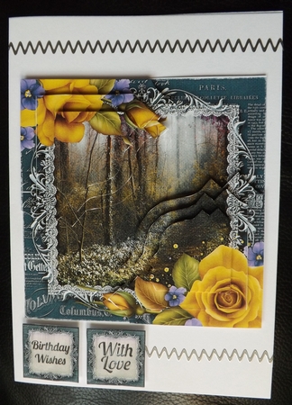 Cardtopper with Inlet Yellow Roses 323 by Ann McKenzie