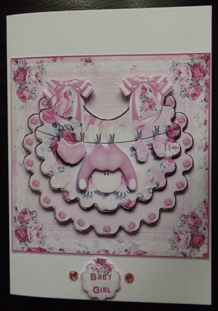 Beautiful Baby Girl Bib Card Front Kit by Ann McKenzie
