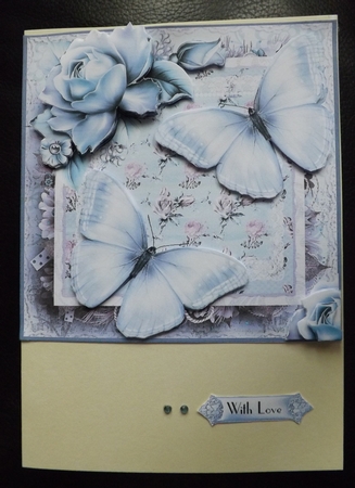 The Porcelain Blue Butterflies Card Front Kit by Ann McKenzie