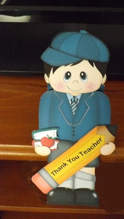 3D on the Shelf Card Kit - Little Schoolboy Logan by Ann McKenzie