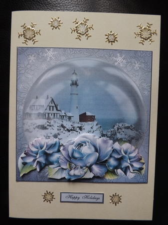 Winter Holiday Shelter Topper with Decoupage by Ann McKenzie
