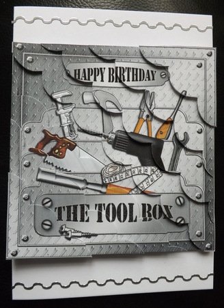 8 x 8 Birthday DIY Tools Scalloped Corner Kit by Ann McKenzie