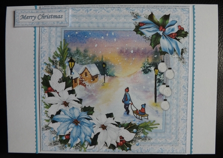 8c8 Boy with Sled Christmas Watercolour Mini Kit by Ann McKenzie