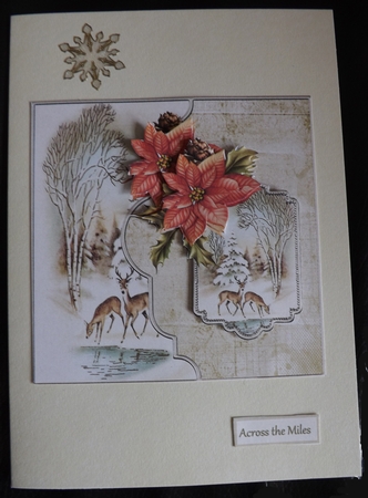 Reindeer at the Water Hole 7x7 Card by Ann McKenzie