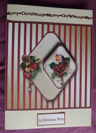 Christmas Robin - Diamond Pyramid Card Mini Kit by Ann McKenzie