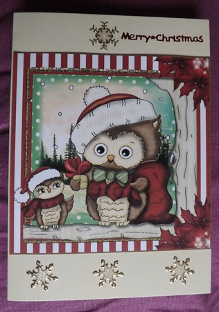 Have a Hooting Xmas Card Front Kit by Ann McKenzie
