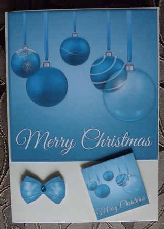 Blue Merry Christmas Baubles 8x8 Topper & Embellishments by Ann McKenzie