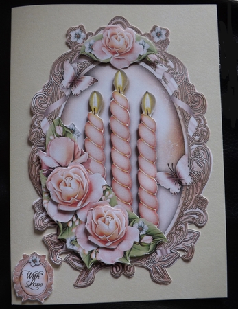 Vintage Candles with Roses Card Kit by Ann McKenzie