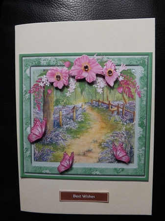 Bluebell Wood and Butterflies Decoupage Topper by Ann McKenzie