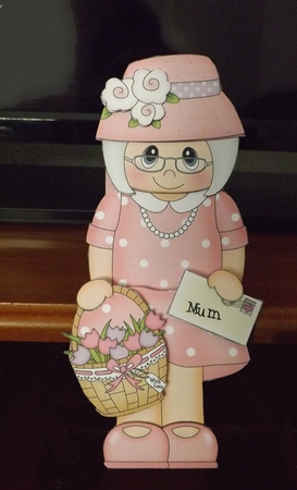 3D on the Shelf Card Kit - Gossip Galz Mum Freida's Flowers by Ann McKenzie