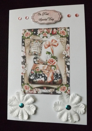 Peach Black Handbag with Roses Card Mini Kit by Ann McKenzie