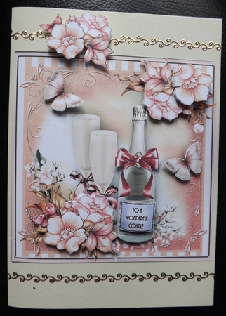 Wedding/anniversary Champagne Card Front Kit by Ann McKenzie