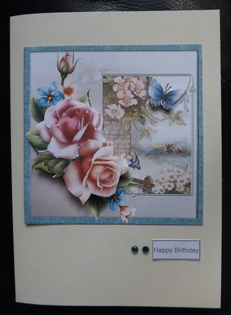 Windmill in the Distance 7x7 Card with Decoupage by Ann McKenzie