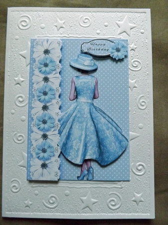 Blue Dasies Card Front by Ann McKenzie