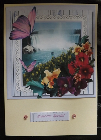 Stunning Waterfall and Daffodils by Ann McKenzie